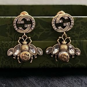 GUCCI Bee faux pearl earrings
